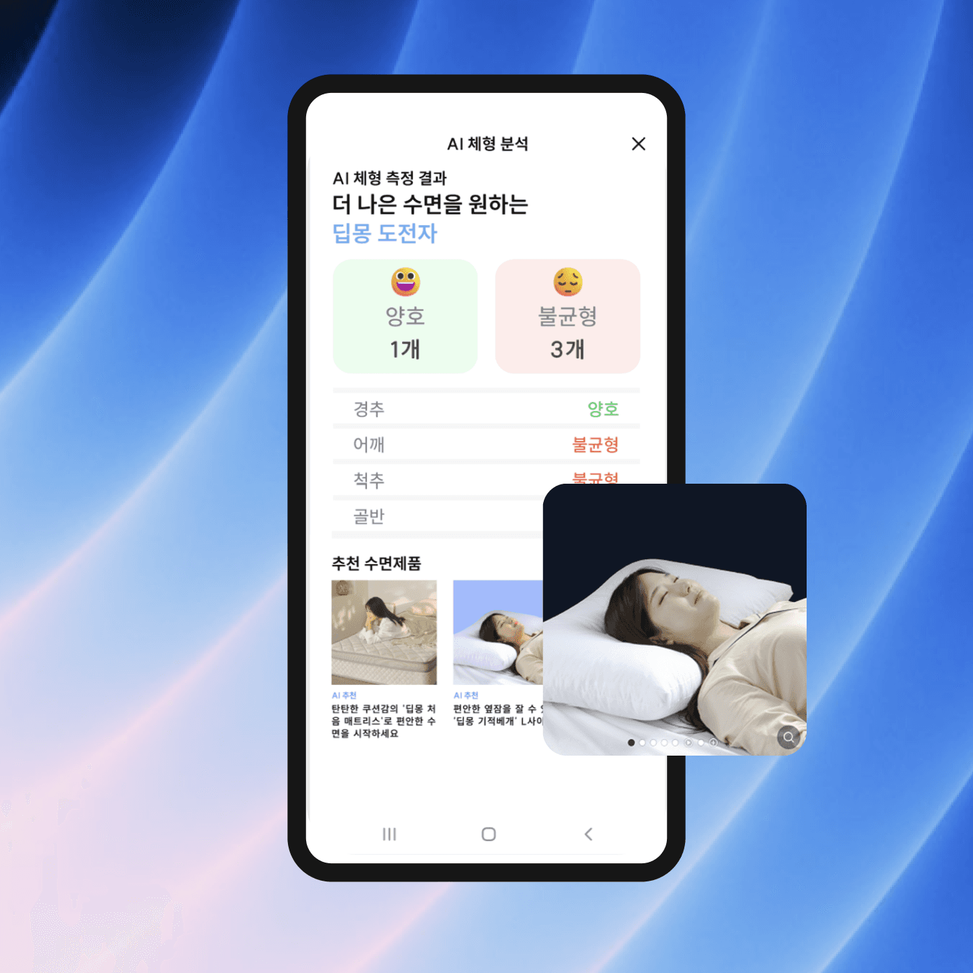 수면 제품 매트리스, 베개 기업
